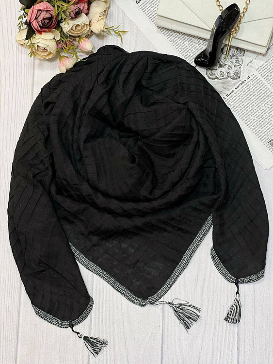 روسری پلیسه منگوله دار