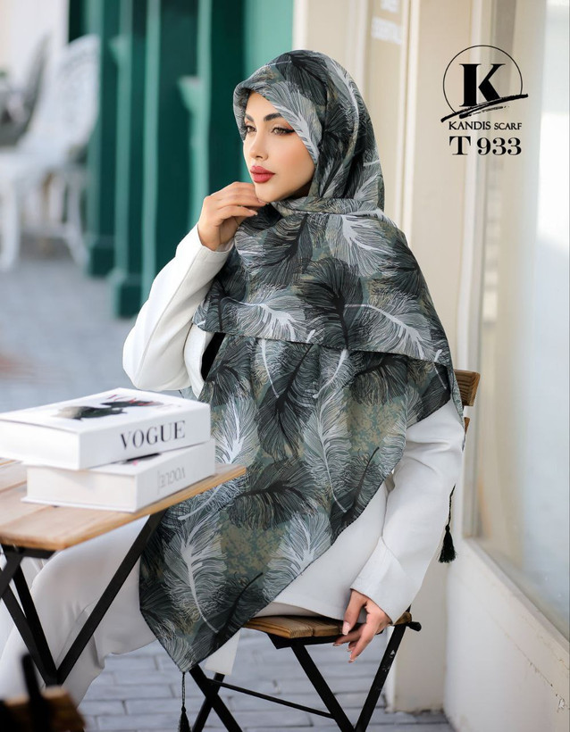 روسری زنانه نخ اسپان کندیس قواره ۱۴۰