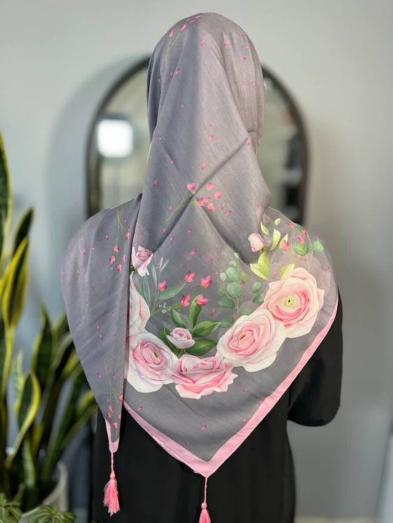 روسری سوپرنخ طوسی