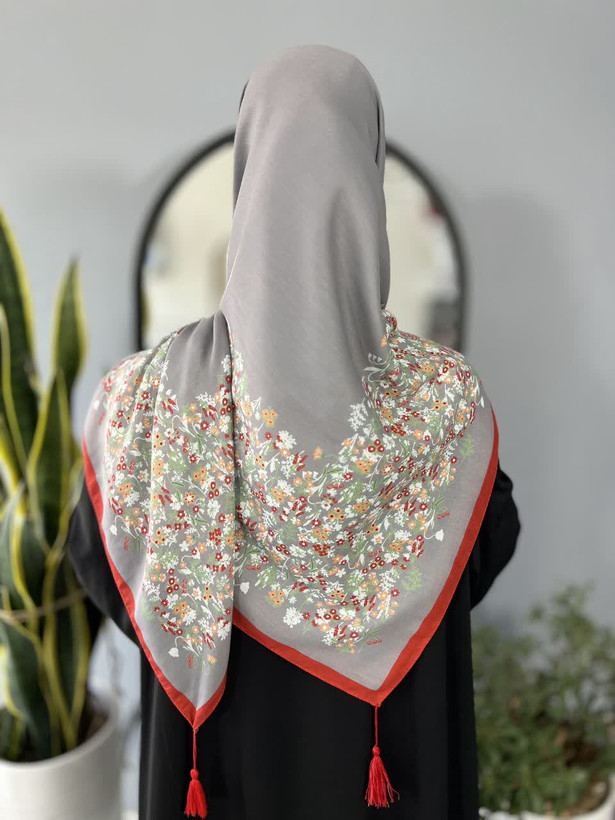 روسری سوپرنخ طوسی