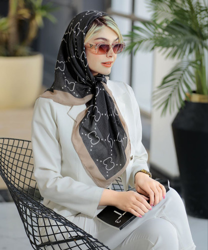 روسری زنانه نخی سیااسکارف چاپ خیس آناهیتا قواره ۱۰۰