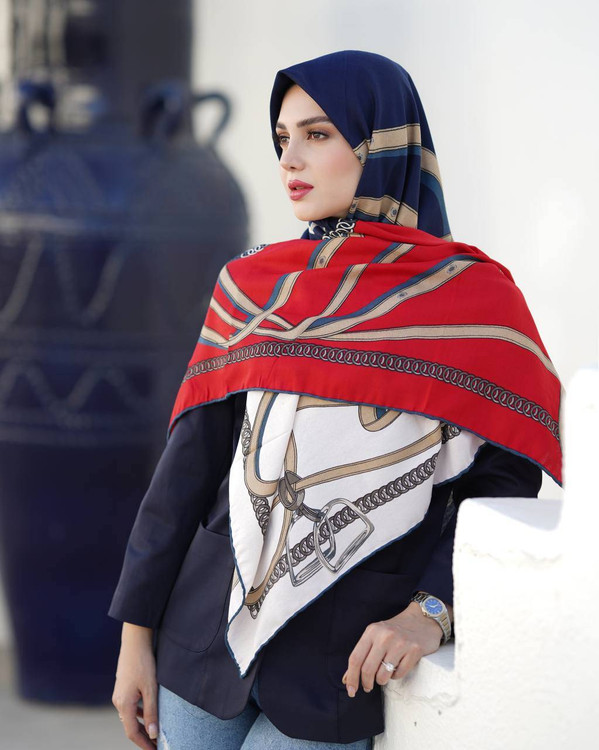 روسری زنانه نخ کشمیر پاییزه قواره ۱۳۵