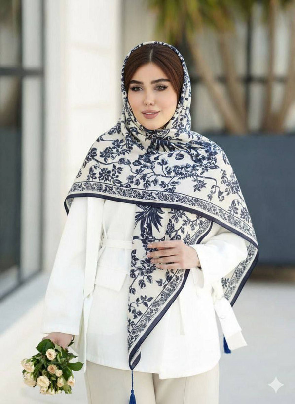 روسری زنانه نخی سیااسکارف چهارفصل قواره ۱۴۰
