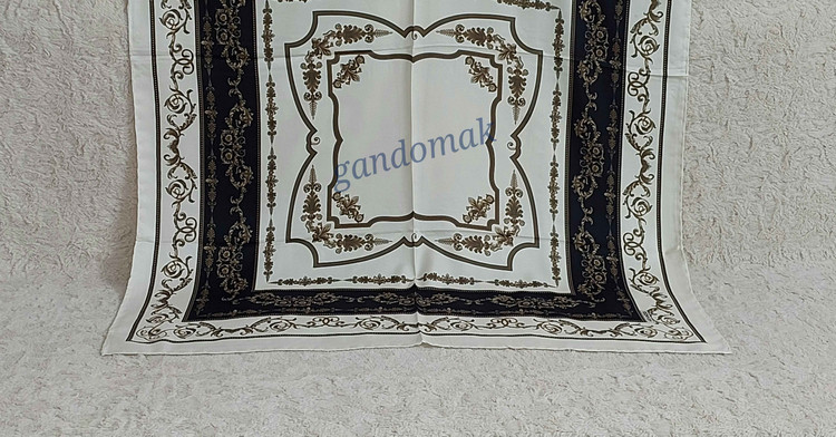 روسری زنانه ابریشم توییل دوردست دوز