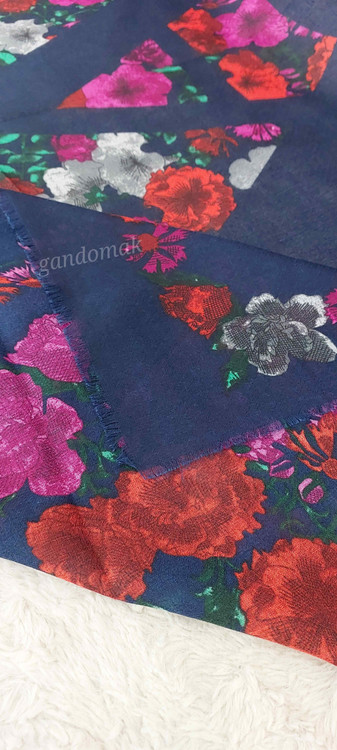 خرید روسری نخ سیااسکارف قواره ۱۴۰