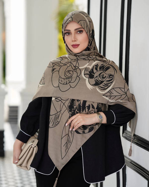 روسری نخی سیااسکارف قواره ۱۴۰