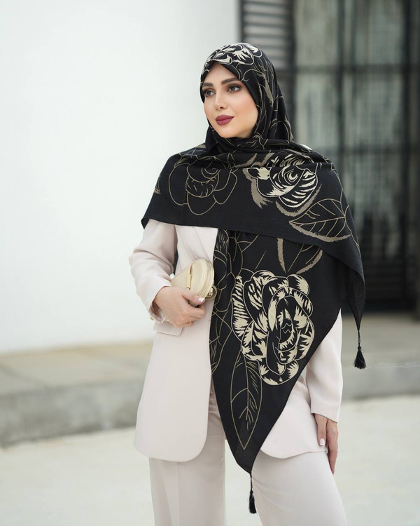 روسری scarf نخ سیااسکارف