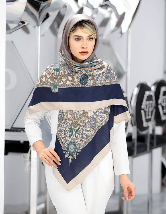 روسری زنانه نخی سیااسکارف قواره ۱۴۰