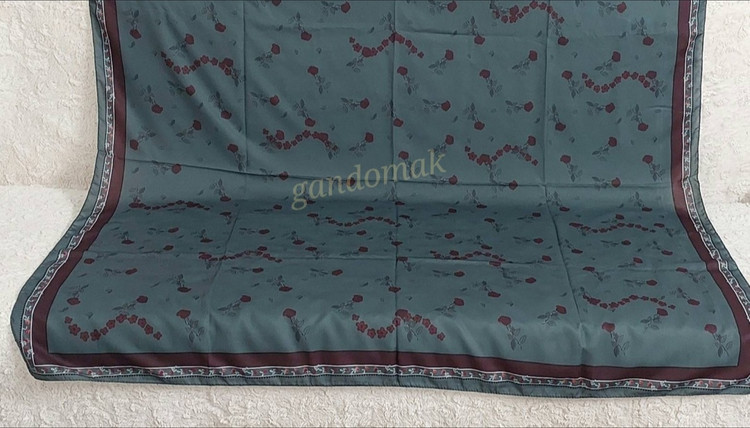 روسری سوپرنخ سبز گلدار