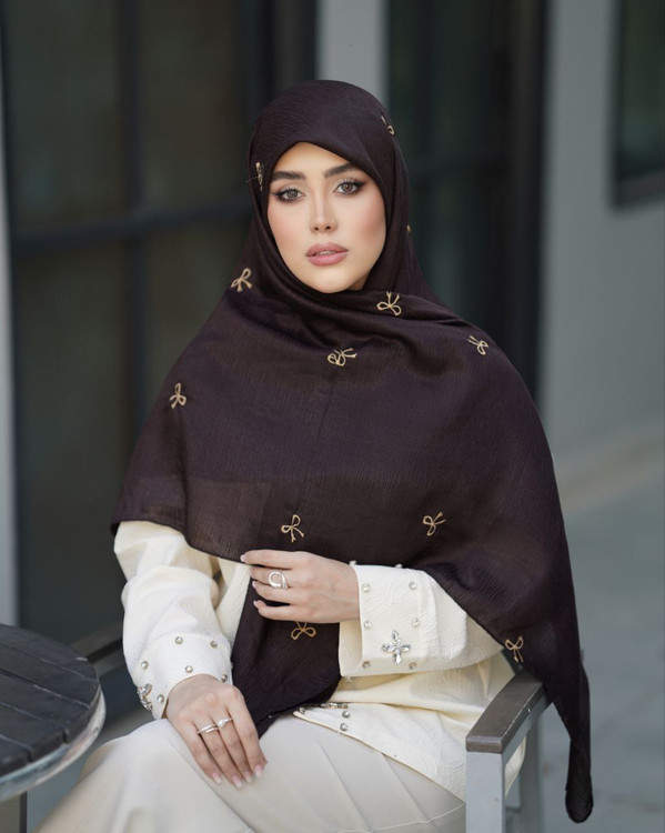 روسری کریشه درختی قهوه ای