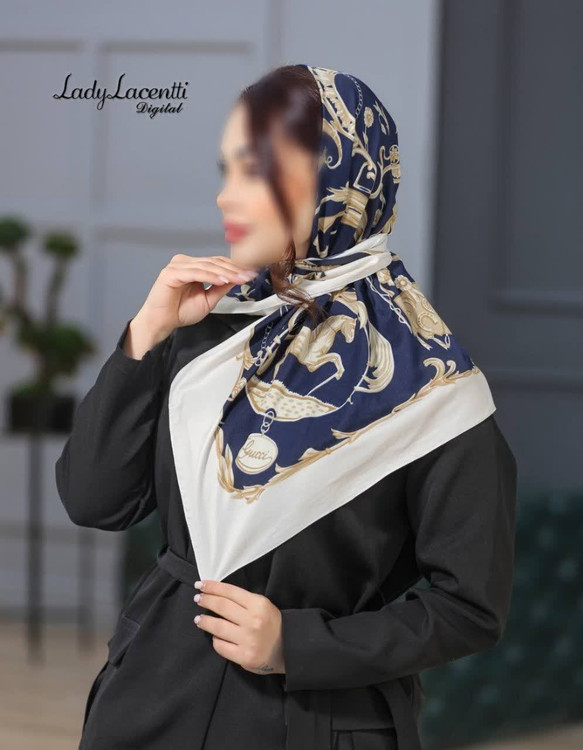 روسری زنانه نخی سیااسکارف چاپ خیس قواره ۱۰۰