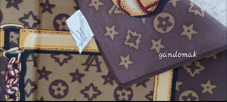 روسری ابریشم توییل قواره ۹۰ قهوه ای