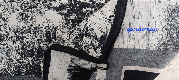 روسری سفید مشکی دیور