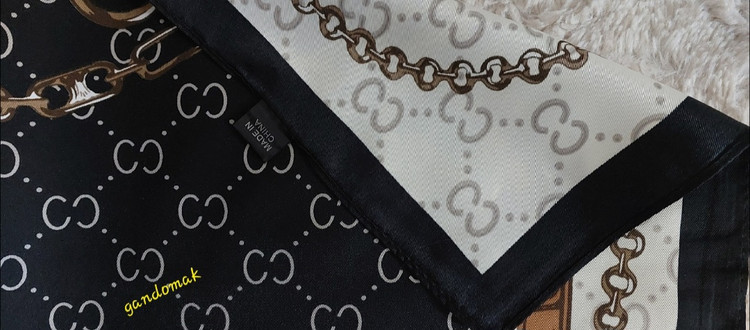 خرید آنلاین روسری سفید مشکی