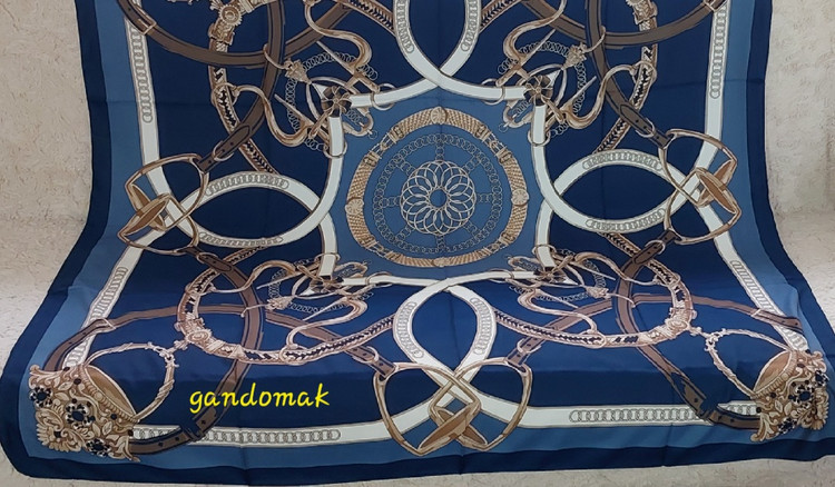 خرید آنلاین روسری ابریشم توییل سورمه ای