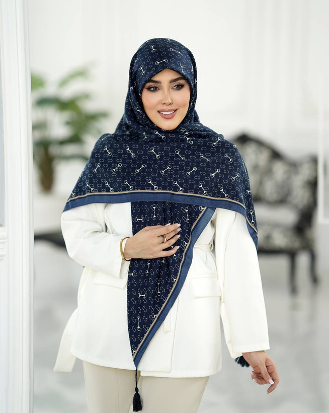 روسری زنانه نخی سیااسکارف چهارفصل قواره ۱۴۰