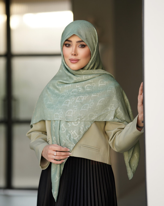 روسری نخ کریشه سبز