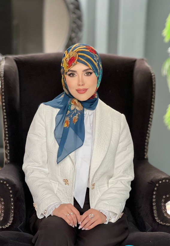 روسری زنانه حریر شیفون قواره ۹۰