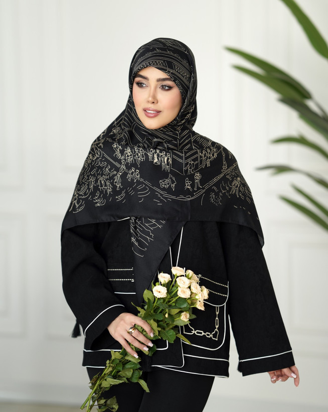 روسری زنانه نخی سیااسکارف چهارفصل قواره ۱۴۰