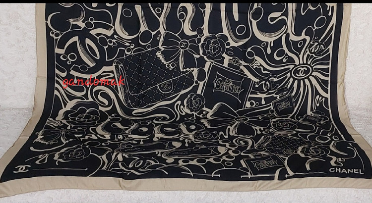 روسری نخ پنبه سیااسکارف چهارفصل قواره ۱۳۵