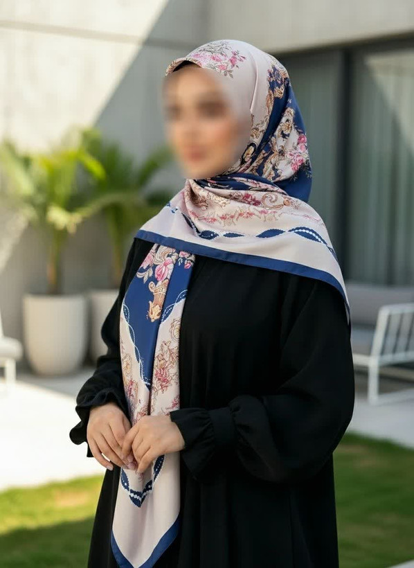 روسری زنانه ابریشم توییل میس رز قواره ۱۳۵(مجموعه اقتصادی)