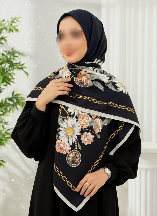 روسری زنانه ابریشم توییل میس رز قواره ۱۳۵(مجموعه اقتصادی)
