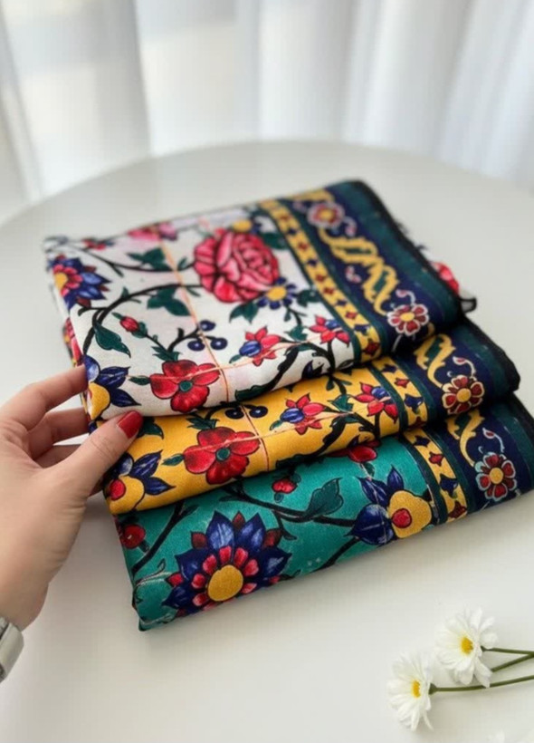 روسری زنانه کرپنخ میس رز قواره ۱۴۰