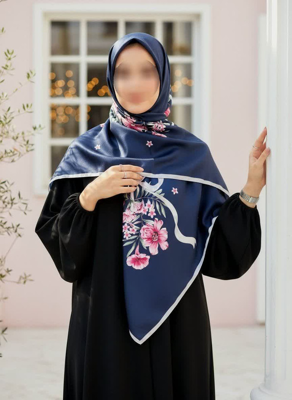 روسری زنانه ابریشم توییل میس رز قواره ۱۳۵(مجموعه اقتصادی)