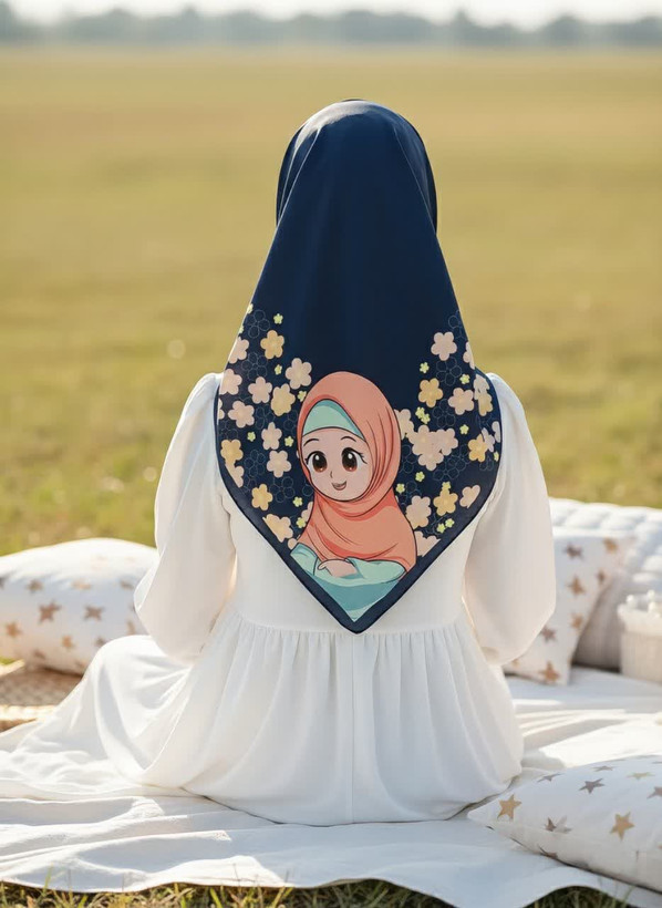 روسری دخترانه سوپرنخ میس رز قواره ۹۵