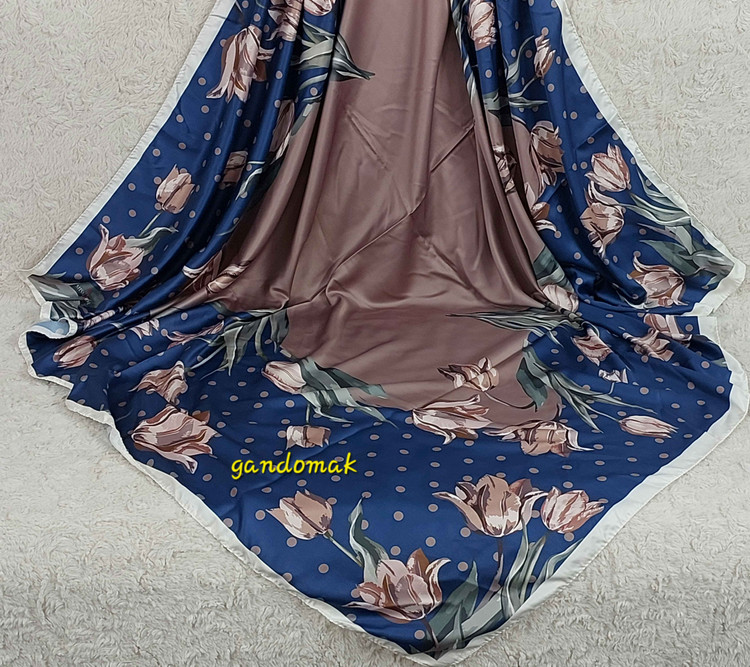 روسری زنانه ابریشم توییل میس رز قواره ۱۳۵