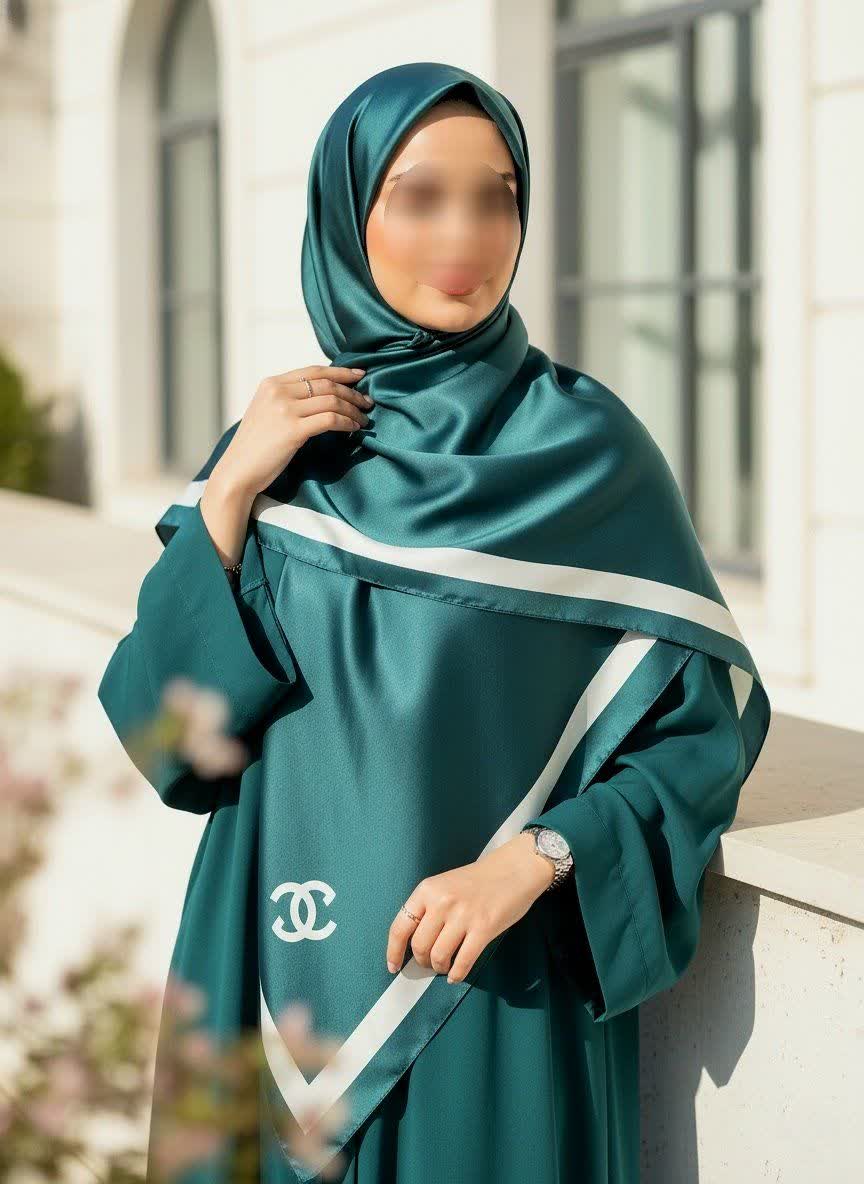 روسری زنانه ساتن ابریشم میس رز قواره ۱۳۵