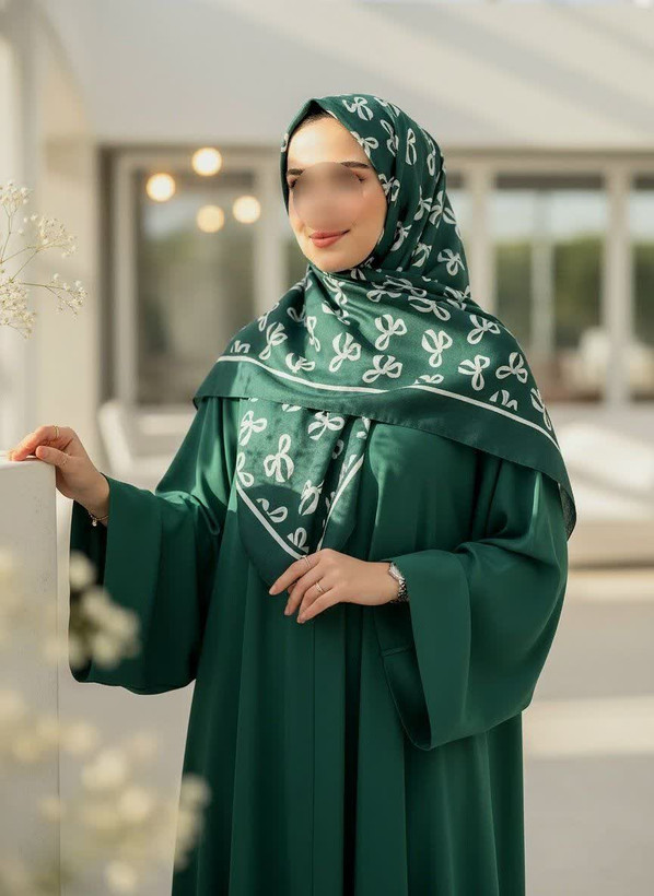 روسری سوپرنخ میس رز سبز پررنگ