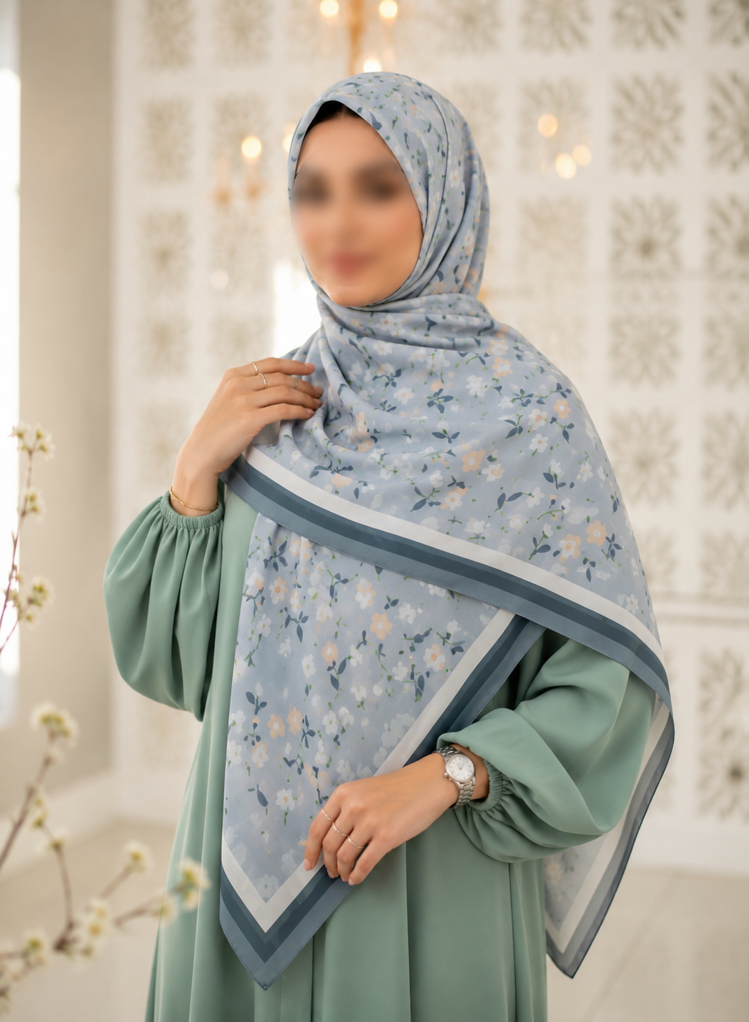 روسری سوپرنخ زنانه میس رز قواره ۱۴۰(مجموعه اقتصادی)
