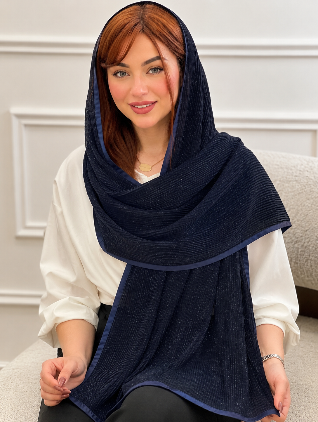 شال پلیسه لمه دار