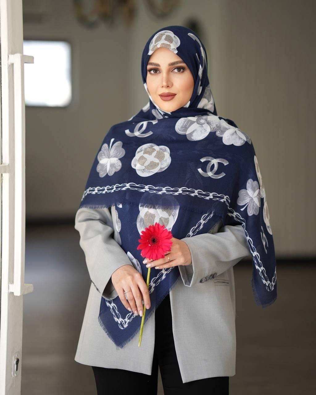 روسری نخ یونیک سرمه ای
