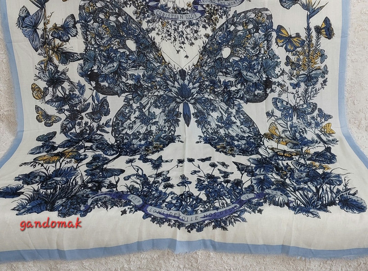 روسری نخ یونیک وارداتی طرح پروانه