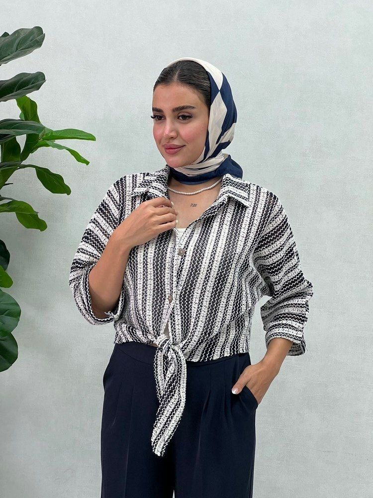 شومیز گره‌ای ای قلاب بافی ونوس