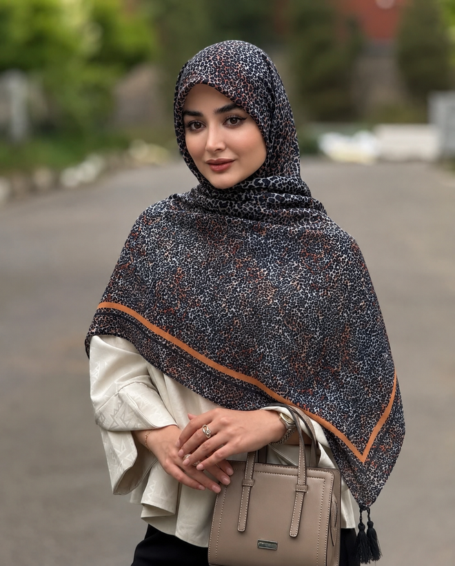 روسری سوپرنخ پلنگی زنانه