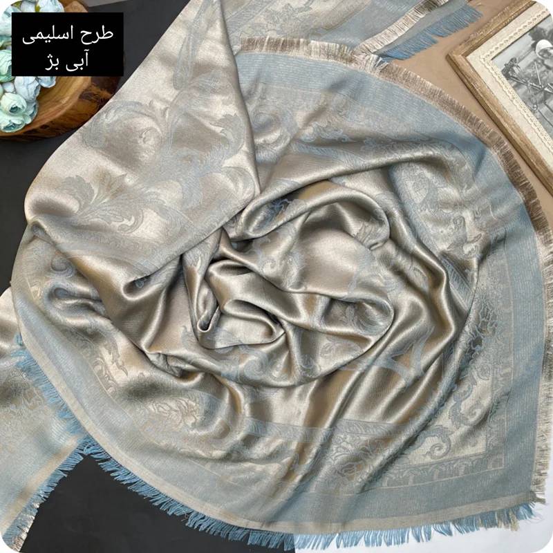 روسری ژاکارد لمه طرح اسلیمی زنانه قواره ۱۴۰
