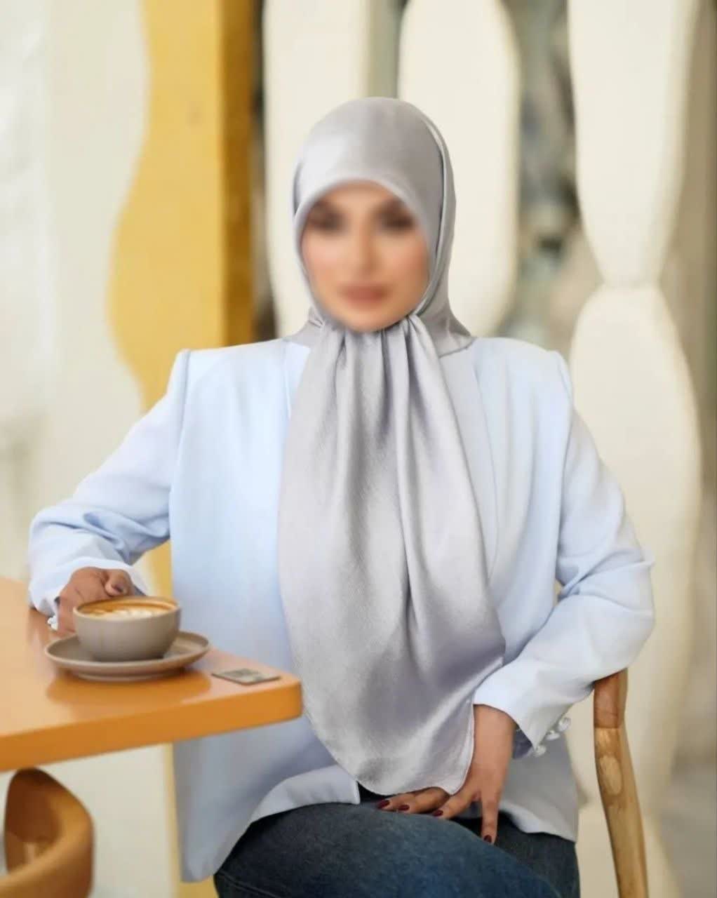 روسری کریستال طوسی